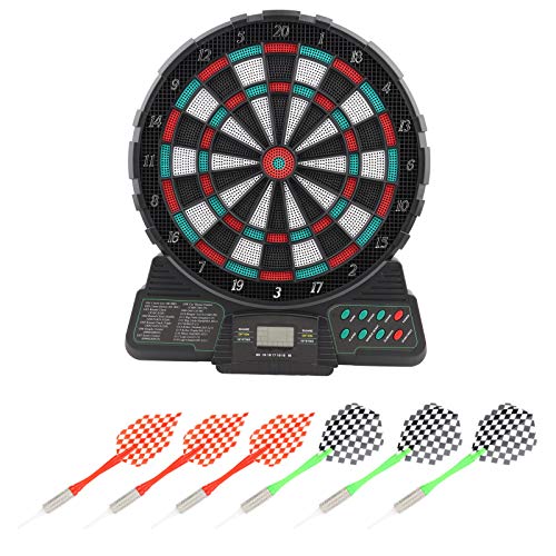 Electronic Board, Electronic Dartboard Includes 6 Soft Tip Darts and 18 Replacement Tips Automatic Scoring Dartboard Set Electric Board for Game Room