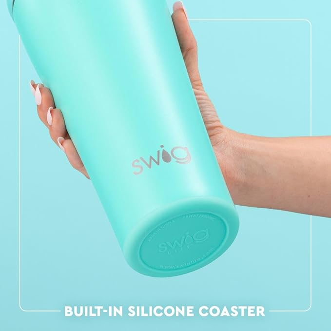 Swig Life 32oz Straw Tumbler, Travel Coffee Tumbler with Lid, Cup Holder Friendly Travel Coffee Mug, Stainless Steel, 32 oz Reusable Insulated Coffee Mug (Saturdays In Tallahassee)
