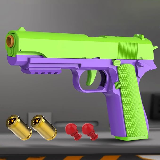 Dreamplay Shell Ejecting Toy Gun, Automatic Pull Back Action Education Model Toy for Kids Gifts