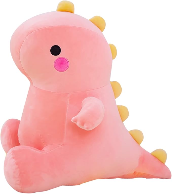 DUANMUL Cute Dinosaur Plush Toys, Fat Dinosaur Stuffed Animals Toys Dolls, Dinosaur Plush Toy Soft Stuffed Animal Dino Plushies Doll Cute Birthday Gifts for Kids Girls Boys (Pink,23in)