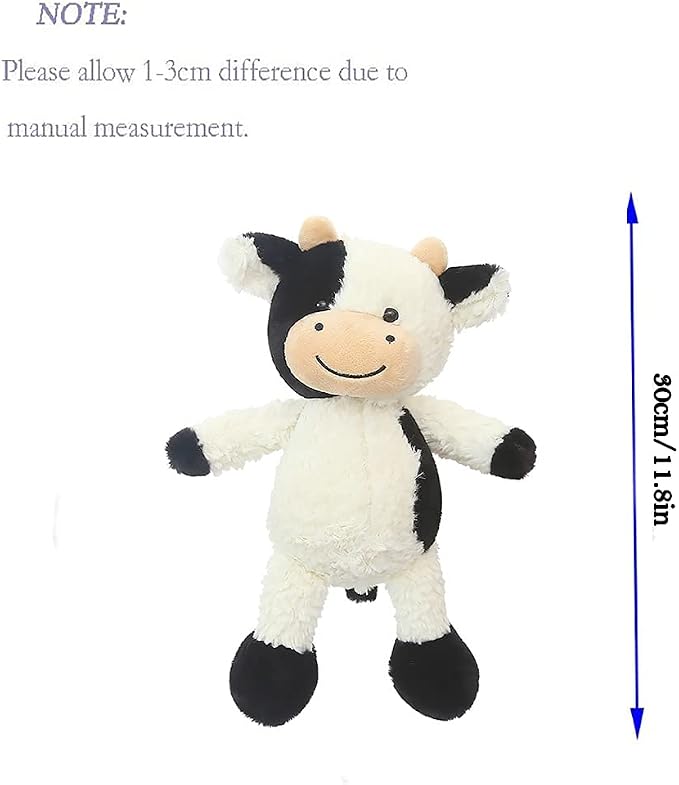 11.8" Cow Stuffed Animals Soft Cuddly Cow Plush Stuffed Animal Toy for Kids