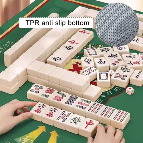 Square Mahjong Mat with Black Carrying Bag, Thick Anti Slip Tablecloth, Table Pad for Mahjong Poker and Tile Game(Gray2,60CM/23.6") - color: Gray2, size: 60CM/23.6"