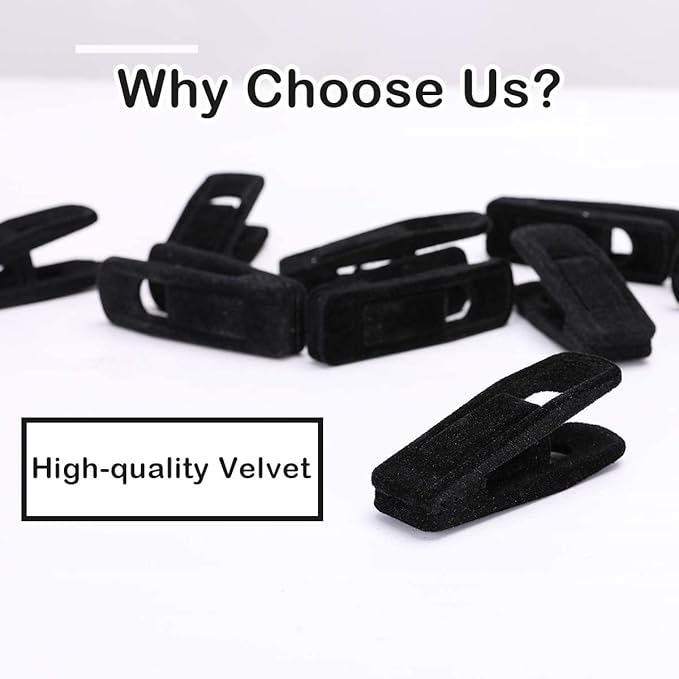Trgowaul Velvet Hangers Clips, Pants Hangers Velvet Clips, Strong Finger Clips Perfect for Thin Velvet Hangers