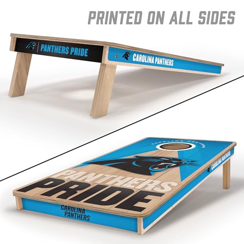 YouTheFan NFL 2' x 4' Slogan Series Professional Wood Cornhole Game - color: Carolina Panthers