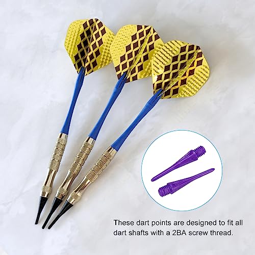 PATIKIL Plastic Dart Tips 2BA Thread Soft Dart Tips Replacement Plastic Tip Soft Tip Dart Accessories - color: Purple