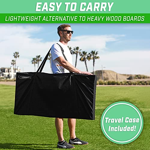 GoSports Portable Cornhole Sets, 8 Styles – Choose 4 x 2 ft or 3 x 2 ft - Boards Include 8 Bean Bags, Travel Case, and Game Rules - style: 4 x 2 ft Rustic