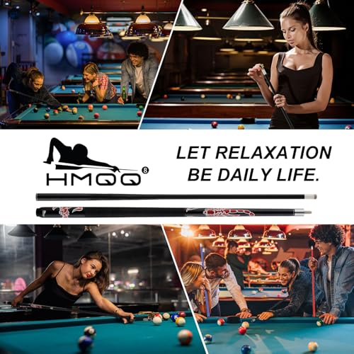 HMQQ 58" 2-Piece Fiberglass Graphite Composite Billiard Pool Cue Sticks (Several Colors Available, Weight from 19oz 21oz) - color: Blue, style: 19oz