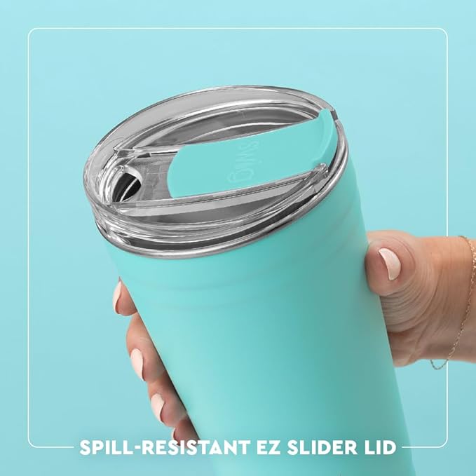 Swig Life 24oz Party Cup, Stackable Insulated Travel Coffee Tumbler with EZ Slider Lid, Cup Holder Friendly, Stainless Steel 24 oz Tumbler, Reusable Mug (Saturdays In Fayetteville)