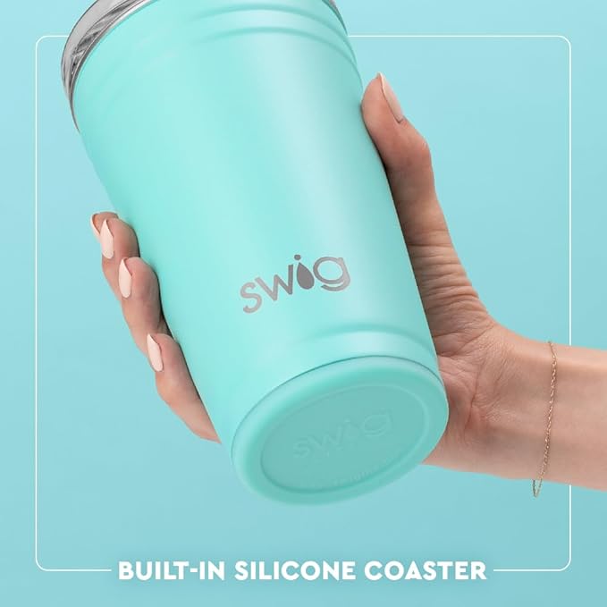 Swig Life 24oz Party Cup, Stackable Insulated Travel Coffee Tumbler with EZ Slider Lid, Cup Holder Friendly, Stainless Steel 24 oz Tumbler, Reusable Coffee Mug (Errbody Boat)