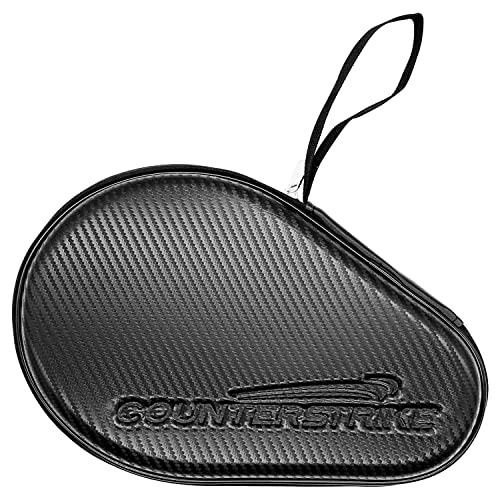 Counterstrike Omega Wolf Paddle Bundle (Includes Hard Case & 6 Balls) | Ping Pong Paddle | Offensive Table Tennis Paddle | ITTF Approved | Ping Pong Set - color: Black Matte Fiber Paddle Hard Case