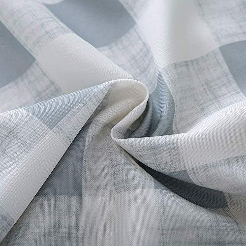 Melaluxe Spring/Summer Wrinkle-Free Waterproof Outdoor Tablecloth with Umbrella Hole and Zipper, Grey Checkered, 60-Inch-by-84 Rectangle - color: Grey Checkered, size: 60" x 84" (Rectangular)
