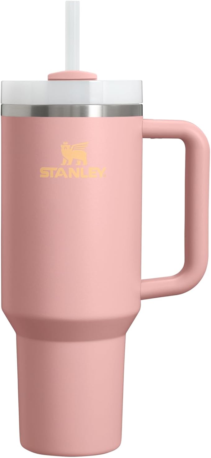 STANLEY Quencher H2.0 Tumbler with Handle and Straw 40 oz | Flowstate 3-Position Lid | Cup Holder Compatible for Travel | Insulated Stainless Steel Cup | BPA-Free | Peach Rose