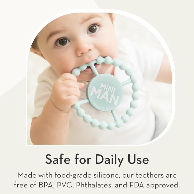 Baby Teether by Bella Tunno, Silicone Teethers for Babies 3-6 Months, 6-12 Months, Baby Toys, Pacifier, Teething Relief, Boys, Girls, I Love Dad
