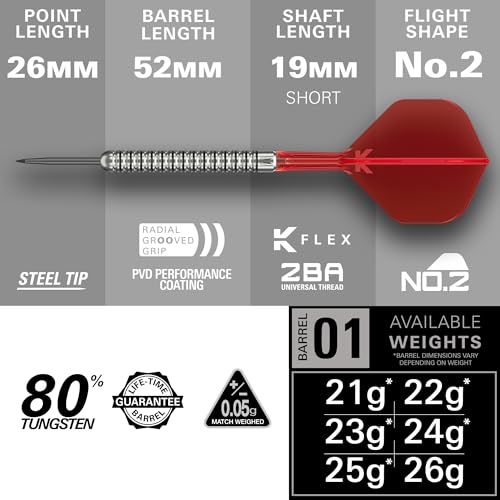 Target Darts Artemis Tungsten Steel Tip Dart Set, 21G/22G/23G/24G/25G/26G | Artemis Original | Artemis K-Flex Integrated Flight & Shaft | Professional Accessories Dart Kit, Dart Wallet Included - size: 26G, style: ARTEMIS K-FLEX