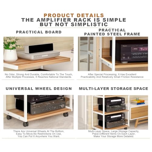 Corner Display Cabinet with Wheels, Media Stand & Audio Rack for Game Consoles, Stereo Storage, AV Tower, Modern Black Design(Black,50x40x100cm)