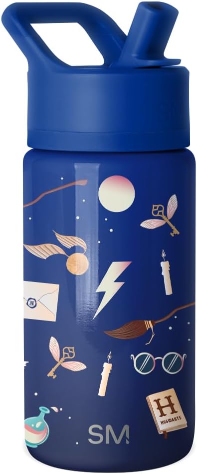 Simple Modern Kids Summit Water Bottle with Straw Lid | Harry Potter 14oz Stainless Steel Cup Insulated Tumbler for Boys, Girls, School | Magical Mashup