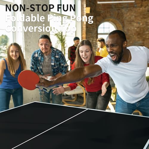 7/8/9ft Mid-Size Ping Pong Conversion Top with Net Set for Billiard and Pool Tables - Regulation Top Converts Billiards into Ping Pong Table Blue/Green/Black - color: blakc, size: 9 FT