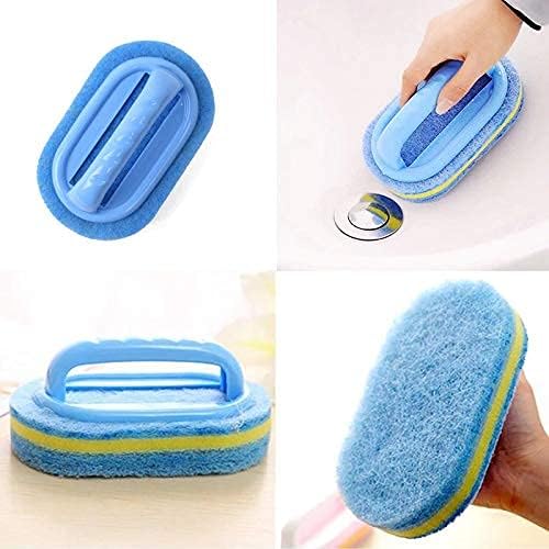 Cleaning Brush for Bathroom Kitchen Bathtub Toilet Cleaner All Purpose Shower Sponge Scrubbing Brush with Ergonomic Handle