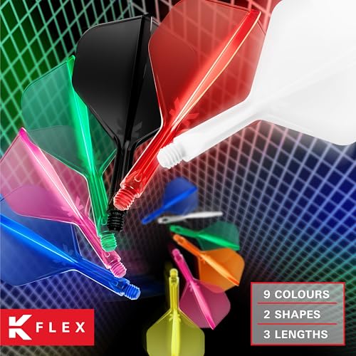Target Darts K Flex Integrated Dart Flights And Shafts, No.2 | Pack Of 3 K-Flex - No2, Kflex All In One Moulded Dart Flight & Stem Lengths: Short, Intermediate & Medium | Professional Dart Accessories - color: Yellow