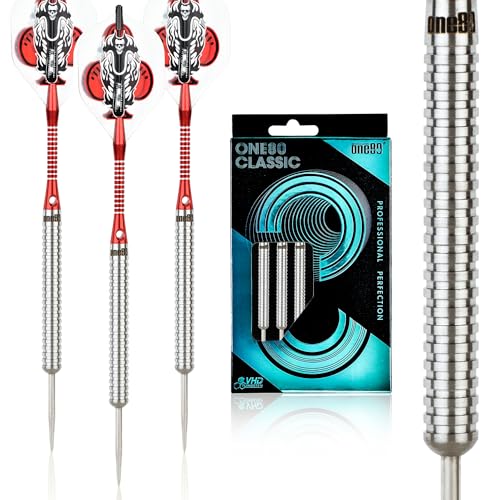 ONE80 90% VHD Steel Tip Tungsten Dart, Professional Barrel Style with Extra Flights, Shafts and Sharpener Gift Box Packaging - style: A-22g