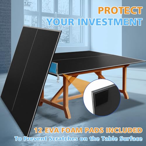 GOWE 8.5ft Black Mid-Size Ping Pong Conversion Top Foldable & Portable Table Tennis Table Top for Indoor Games