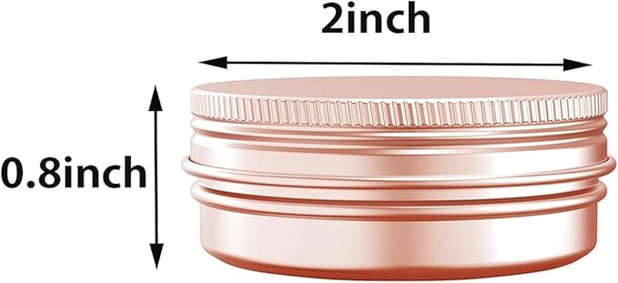 1 oz Aluminum Tin Jar with Screw Cap Refillable Container for Cosmetic, Lip Balm, Cream, Rose Gold 12 Pcs.