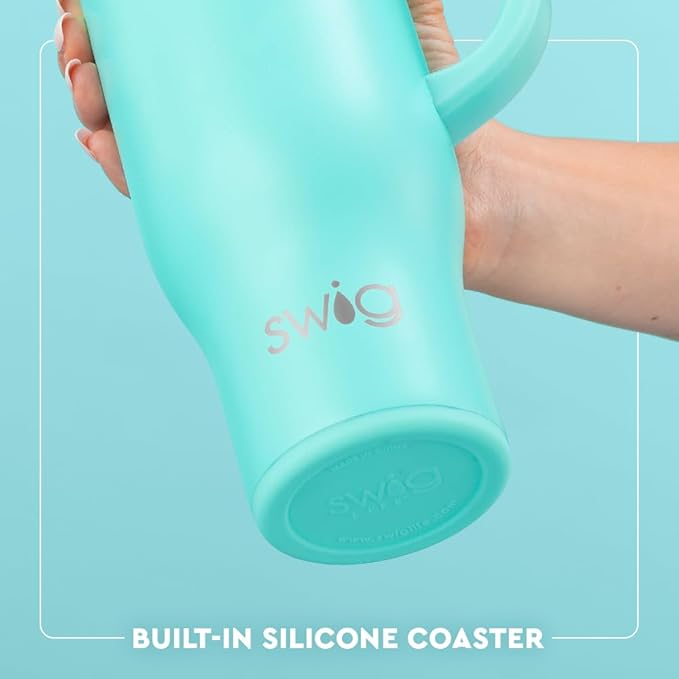 Swig Life 30oz Mega Mug, 30 oz Tumbler with Handle and Straw, Cup Holder Friendly, Dishwasher Safe, Extra Large Insulated Tumbler, Stainless Steel (All American)