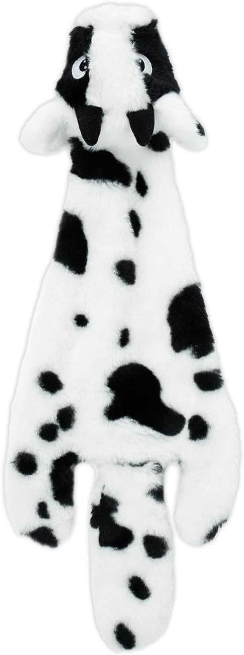 Best Pet Supplies Squeaky Dog Toys with Soft Durable Fabric for Small, Medium and Large Pets Interactive Toy for Indoor Play, Supports Active Biting and Play - Cow, Medium