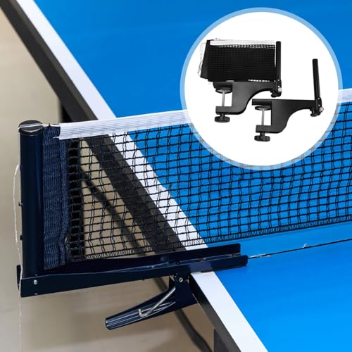Adjustable Table Tennis Net with Clamp Posts, Retractable Net for Tournament Play, Professional Pong Equipment, 2 Sets