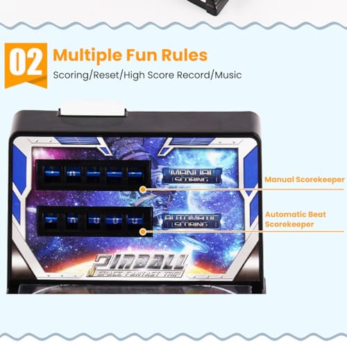 Mini Pinball Game Machine Desktop Ball Shooting Toy (Plug-in Version)