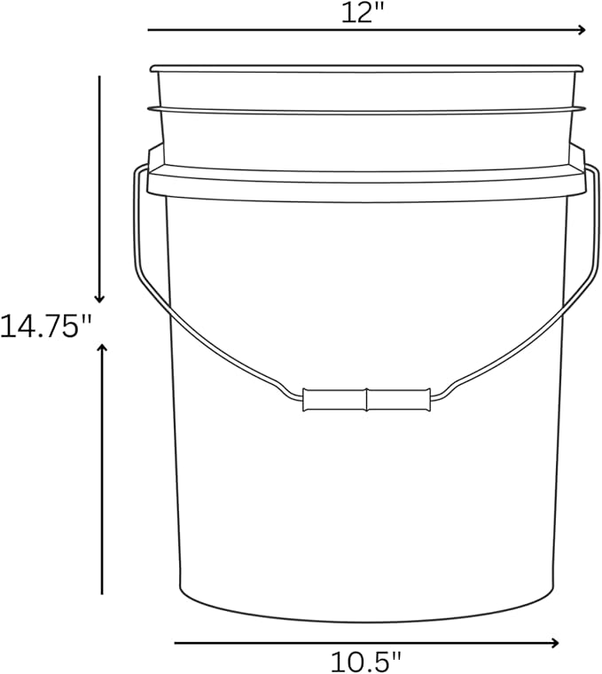 House Naturals 5 Gallon Premium HPDE Plastic Bucket - Made in USA Food Grade Storage Container, BPA Free All Purpose Pail (1, Blue)
