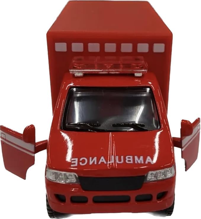 KiNSMART Rescue Team Ambulance 5" Die Cast Metal w/Pullback Action (2SET)