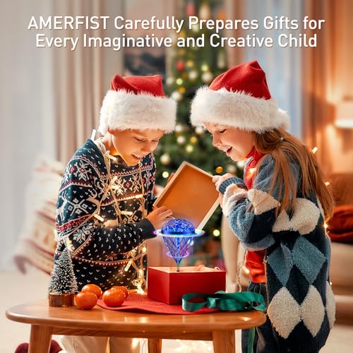 AMERFIST The Latest Cool and Magical Flying Toy, Combining AI Motion Control Technology with Contact Sensing System, Make it Become Bounce & Flip & Flight Toys, Fully unleashing Your Creativity. - color: Blue