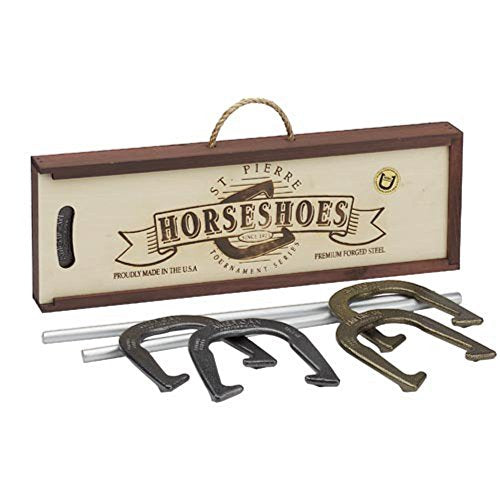 St. Pierre American Professional Horseshoe Set in Wood Case
