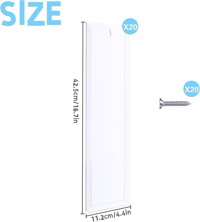 10 PCS Model Car Display Case Wall Mount 4.4"" Wx16.7 H, Diecast Blister Packed Toy Car Organizer Holds Up to 100 Cars, Compatible with Packaged Cars Display Shelf Rack Wall Storage