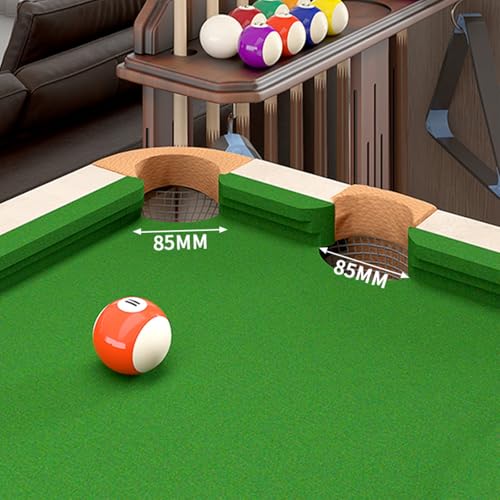 2-in-1 Pool & Ping Pong Table with Foldable Legs, Pool Table, Brass/Carbon Steel,Small Pockets for Pro Training & Family Fun - size: 200CM Carbon Steel Set