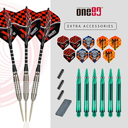ONE80 90% VHD Steel Tip Tungsten Dart, Professional Barrel Style with Extra Flights, Shafts and Sharpener Gift Box Packaging - style: G-24g