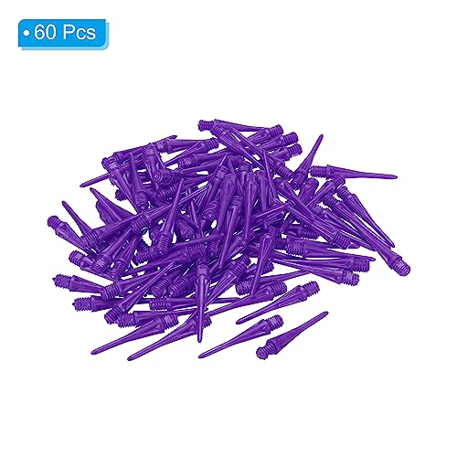 PATIKIL Plastic Dart Tips 2BA Thread Soft Dart Tips Replacement Plastic Tip Soft Tip Dart Accessories - color: Purple