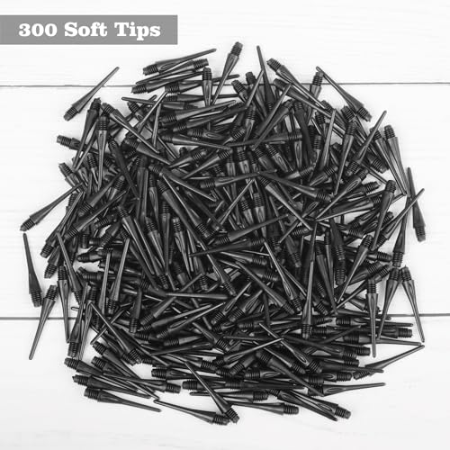 Soft Dart Tips 300 Pack 2BA Thread Plastic Soft Tip Soft Dart Tips Dart Points Replacement Dart Accessories for Darts