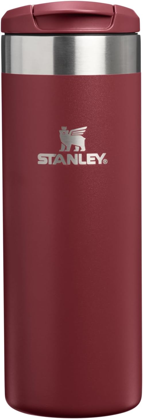 Stanley AeroLight Transit Bottle 16 oz | Locking Drink Through Lid | Leak Resistant Water Bottle or Coffee Travel Mug | Lightweight Insulated Stainless Steel | BPA-Free | Cranberry