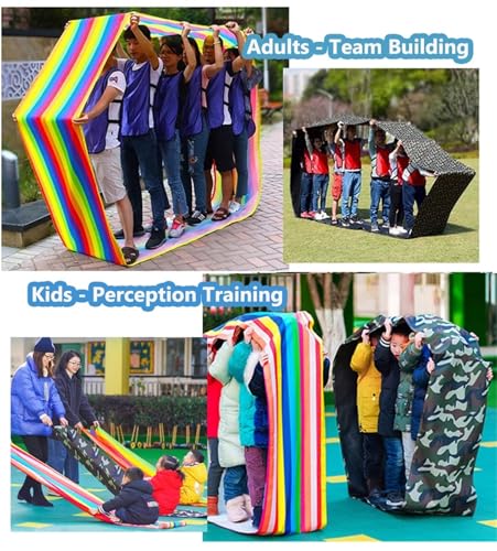 Field Day Games for Kids Adults, Family Carnival Backyard Picnic Group Building Activities Fun Playing Run Mat Recess Games - color: Blue, size: Adult-6M/20FT