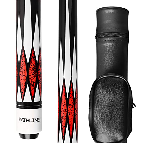 PLN Pool Cue Kit - 58 inch Canadian Maple Billiard Pool Stick and Hard Case - color: Red, size: 19oz