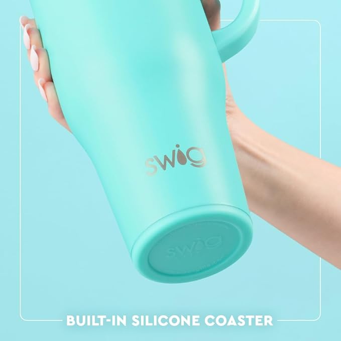 Swig Life 40oz Leak Proof Mega Mug, 40oz Leak Proof Tumbler with Handle and Straw, Extra Large Insulated Tumblers, Cup Holder Friendly Travel Mug, Reusable Leakproof Water Bottle (Tee It Up)