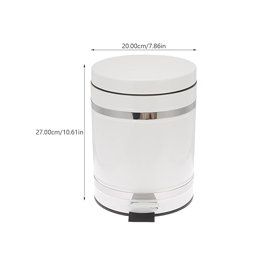 Multi-Function Pedal Trash Can with Lid, 12l Iron Wastebasket for Bathroom and Office, Industrial Style Household Garbage Bin with Foot Press for Kitchen and Toilet Use