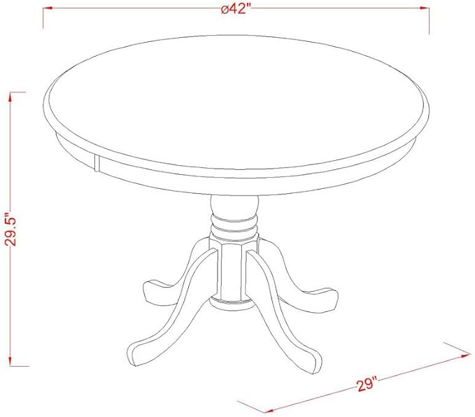 East West Furniture HLCA3-CAP-W 3 Piece Dining Set Contains a Round Dining Room Table with Pedestal and 2 Kitchen Chairs, 42x42 Inch, Cappuccino
