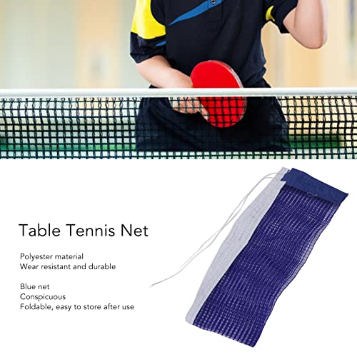 Table Tennis Net Pingpong Net Replacement, Durable Portable Blue Polyester Net with Iron Brackets for Office Table Family Dining Table Classroom Desk