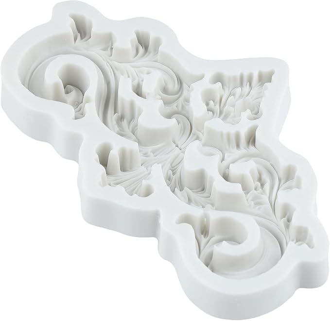 Baroque Curlicues Scroll Lace Silicone Mold Vintage Relief Flower Lace Filigree Polymer Clay Molds for DIY Crafts Epoxy Resin Casting Air Dry Polymer Clay Plaster Jewelry Making