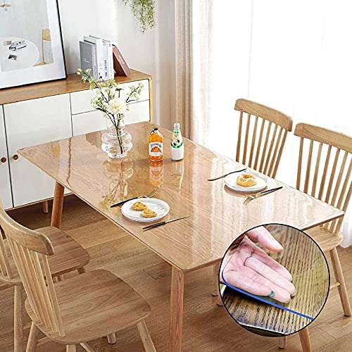 Clear PVC Table Protector - Waterproof, Oilproof, Easy Clean Wipeable Table Cover for Kitchen, Dining, Coffee Table - 1.5mm Thick, 110x220cm, Durable & Stylish