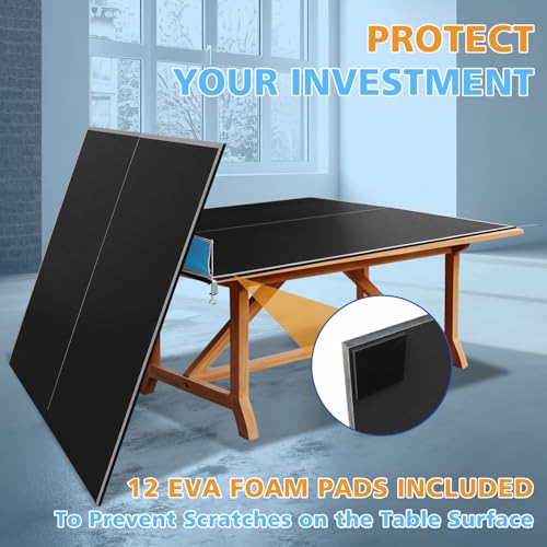 7/8/9ft Mid-Size Ping Pong Conversion Top with Net Set for Billiard and Pool Tables - Regulation Top Converts Billiards into Ping Pong Table Blue/Green/Black - color: blakc, size: 7 FT