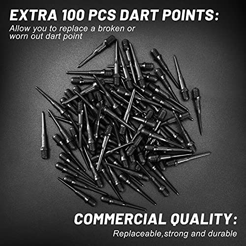 Accmor 12 Pack Soft Tip Darts, Bar Dart, Plastic Tip Darts Set, Attach Extra 100 Black 2BA Replacement Tips, Soft Tip Darts for Electronic/Plastic Dartboard